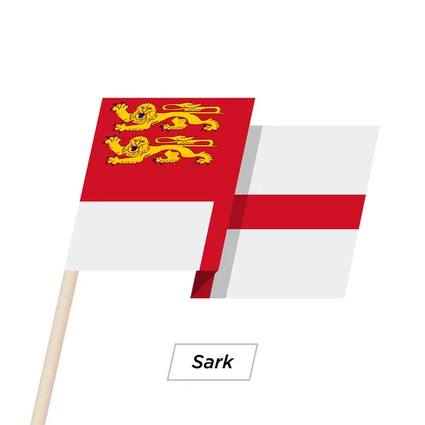 Sark Ribbon acenando bandeira isolada no branco. Ilustração vetorial . — Vetor de Stock