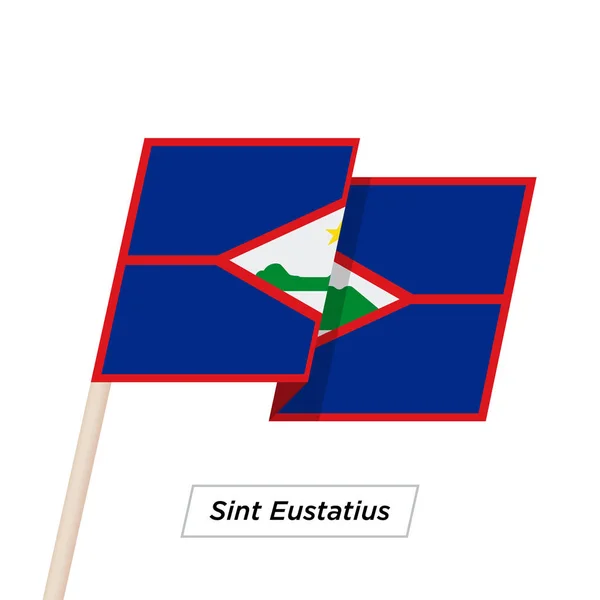 Sint Eustatius lint geïsoleerd op een witte vlag zwaaien. Vectorillustratie. — Stockvector