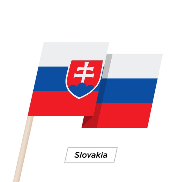 Slovakia Ribbon Waving Flag Isolated on White. Vector Illustration. — Stock Vector