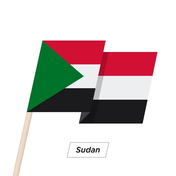 Sudan-band schwenkt fahne isoliert auf weiß. Vektorillustration. — Stockvektor