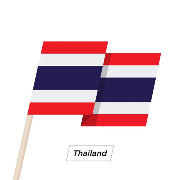 泰国丝带挥舞着旗子孤立上白色。矢量图. — 图库矢量图片
