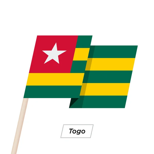 Cinta Togo ondeando bandera aislada en blanco. Ilustración vectorial . — Vector de stock