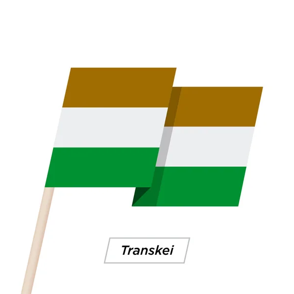 Cinta Transkei ondeando bandera aislada en blanco. Ilustración vectorial . — Vector de stock