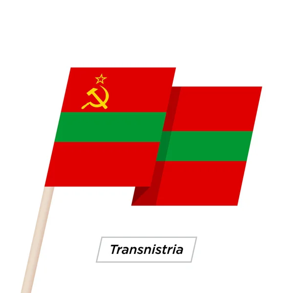 Cinta Transnistria ondeando bandera aislada en blanco. Ilustración vectorial . — Archivo Imágenes Vectoriales