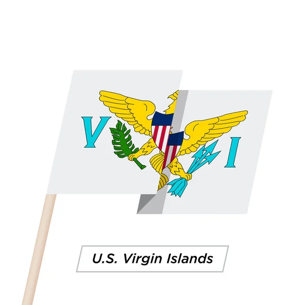 Cinta de la isla virgen de los Estados Unidos ondeando la bandera aislada en blanco. Ilustración vectorial . — Vector de stock