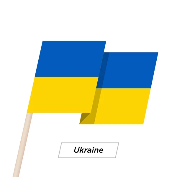 Ukraine Ribbon Waving Flag Isolated on White. Vector Illustration. — Stock Vector