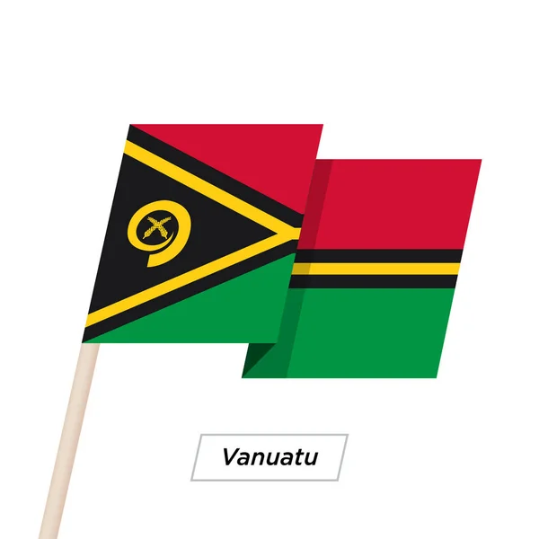 Bandiera sventolante a nastro Vanuatu isolata su bianco. Illustrazione vettoriale . — Vettoriale Stock