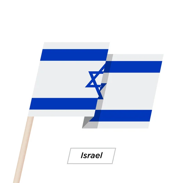 Israel Sharp Ribbon Waving Flag Isolated on White. Vector Illustration. — Stock Vector