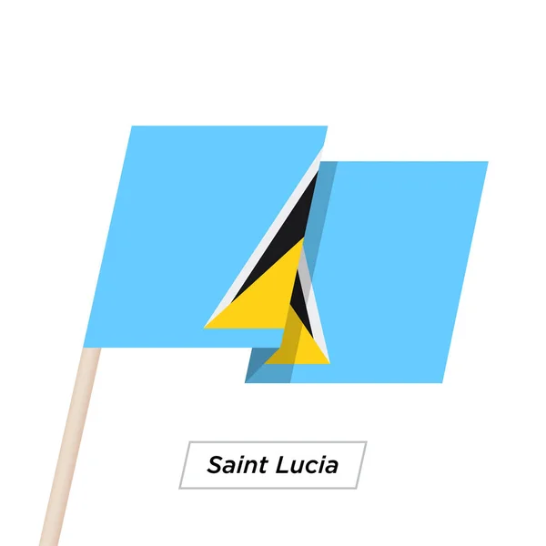 Heilige Lucia Schleife schwenken Flagge isoliert auf weiß. Vektorillustration. — Stockvektor