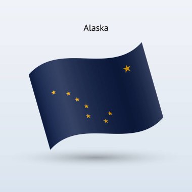 Alaska devlet bayrak sallayarak formu. Vektör çizim.