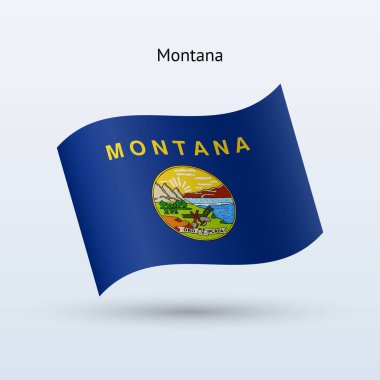 Montana devlet bayrak sallayarak formu. Vektör çizim.