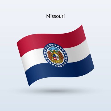 Missouri Devlet bayrağı sallayarak formu. Vektör çizim.