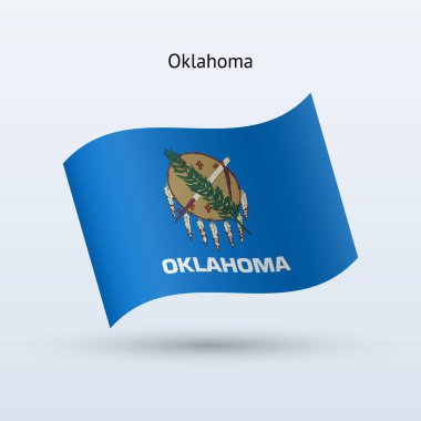 Oklahoma devlet bayrak sallayarak formu. Vektör çizim.