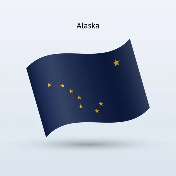 State of Alaska flag waving form. Vector illustration. — Stock Vector