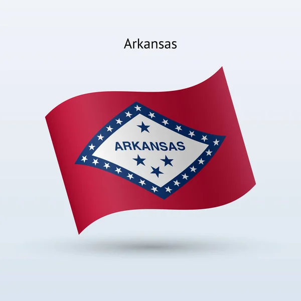 State of Arkansas flag waving form. Vector illustration. — Stock Vector
