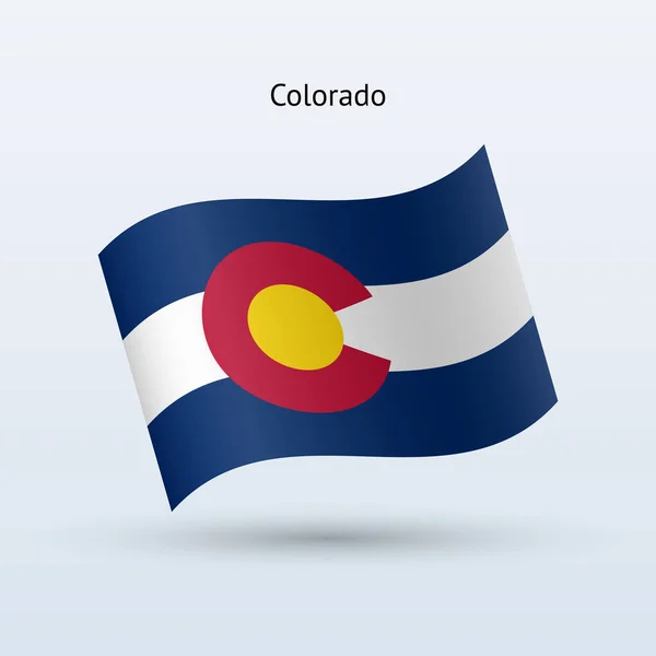 Stato del Colorado bandiera sventola forma. Illustrazione vettoriale . — Vettoriale Stock