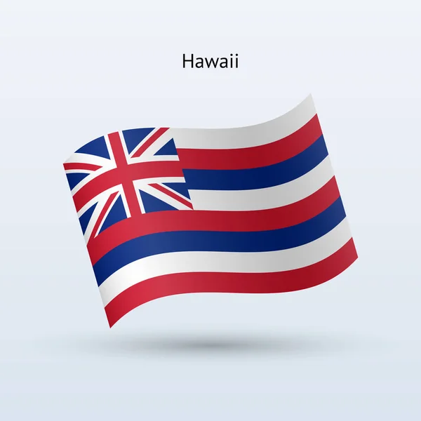 Hawaii flag waving form. Vector illustration. — Stock Vector