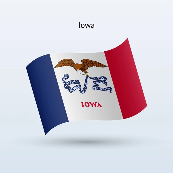 Stan Iowa formularza macha flagą. Ilustracja wektorowa. — Wektor stockowy