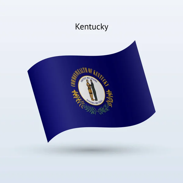 Forma de acenar bandeira do Estado de Kentucky. Ilustração vetorial . — Vetor de Stock
