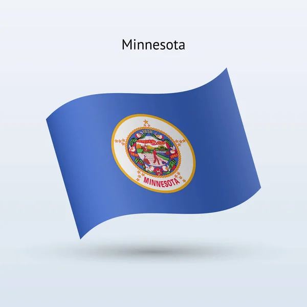 Drapeau de l'État du Minnesota agitant la forme. Illustration vectorielle . — Image vectorielle