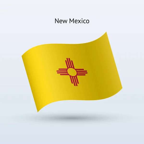 Drapeau de l'État du Nouveau-Mexique agitant la forme. Illustration vectorielle . — Image vectorielle