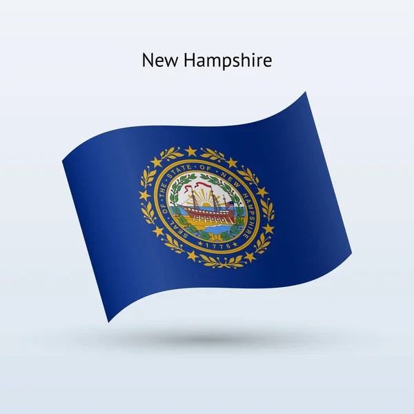 State of New Hampshire flag waving form. — Stock Vector