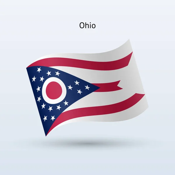 State of Ohio flag waving form. Vector illustration. — Stock Vector