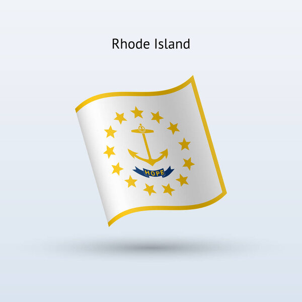 State of Rhode Island flag waving form.