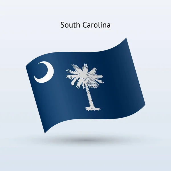State of South Carolina flag waving form. — Stock Vector