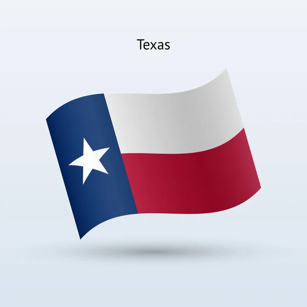 Forma sventolante bandiera dello Stato del Texas. Illustrazione vettoriale . — Vettoriale Stock