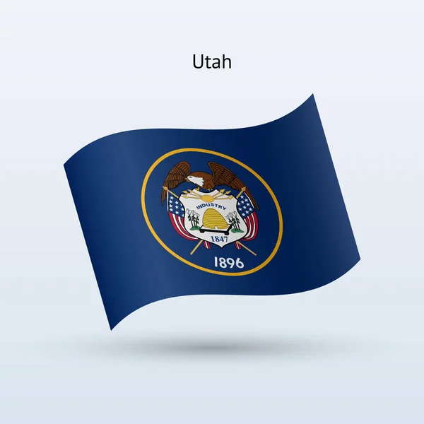 State of Utah flag waving form. Vector illustration. — Stock Vector