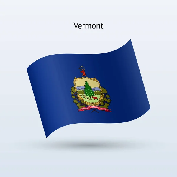 Staten Vermont flagga vajande form. Vektorillustration. — Stock vektor