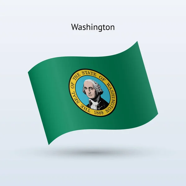 State of Washington flag waving form. Vector illustration. — Stock Vector