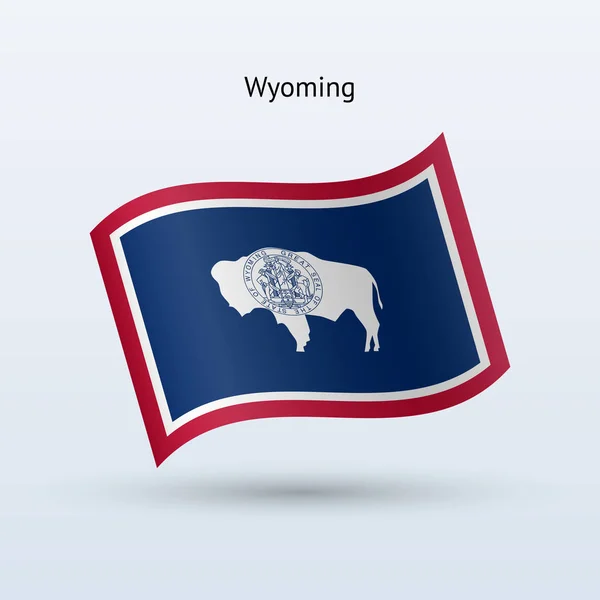 State of Wyoming flag waving form. Vector illustration. — Stock Vector