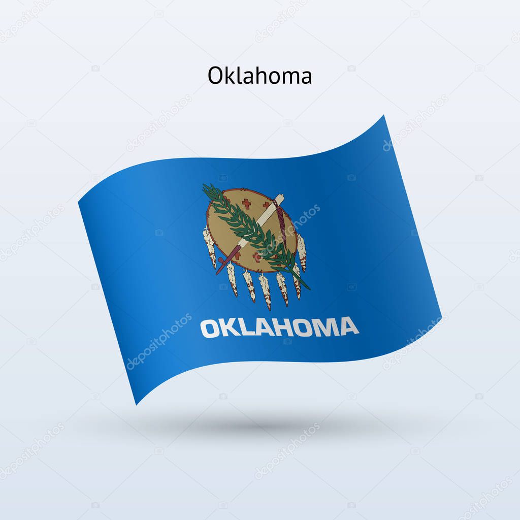 State of Oklahoma flag waving form. Vector illustration.