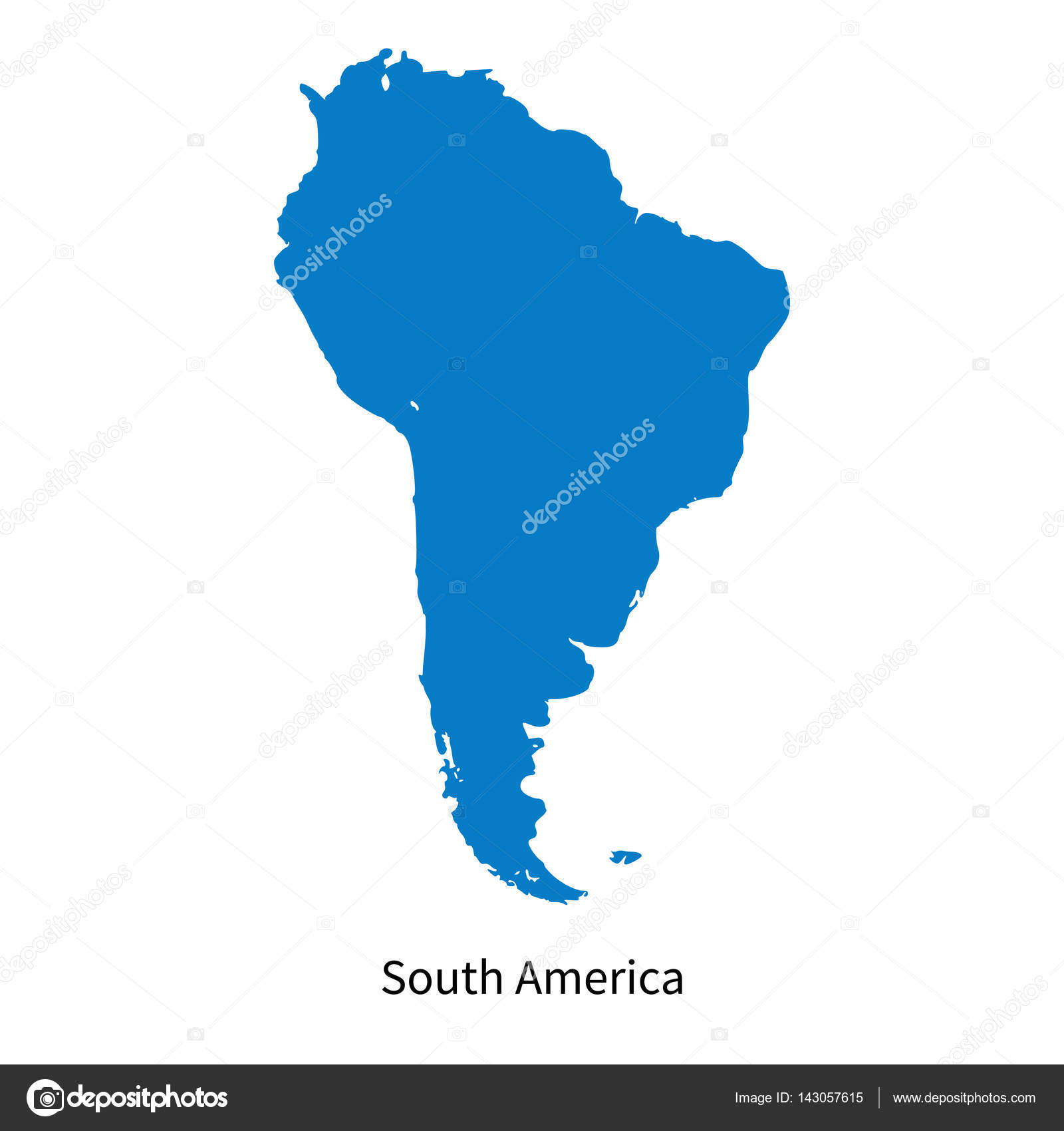 Peta vektor terrinci dari Wilayah Amerika Selatan — Stok ...