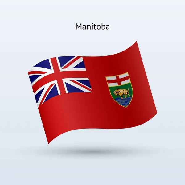 Canadian province of Manitoba flag waving form. Vector illustration. — Stock Vector