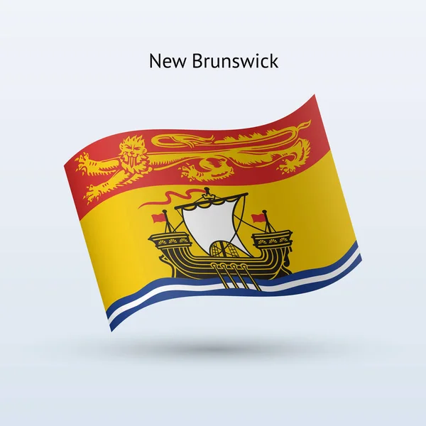 Canadian province of New Brunswick flag waving form. — Stock Vector