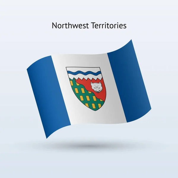 Bandera de los Territorios del Noroeste Canadiense ondeando forma . — Vector de stock