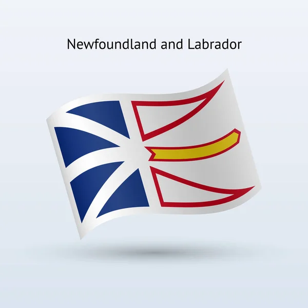 Kanadensiska provinsen Newfoundland och Labrador flagga vajande form. — Stock vektor