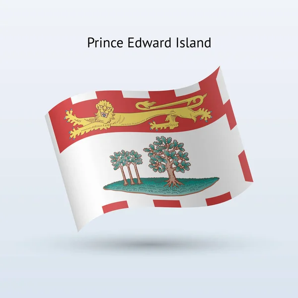 Província canadense de Prince Edward Island bandeira agitando forma . — Vetor de Stock