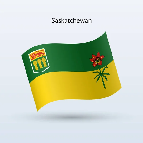 Província canadense de Saskatchewan bandeira agitando forma . —  Vetores de Stock