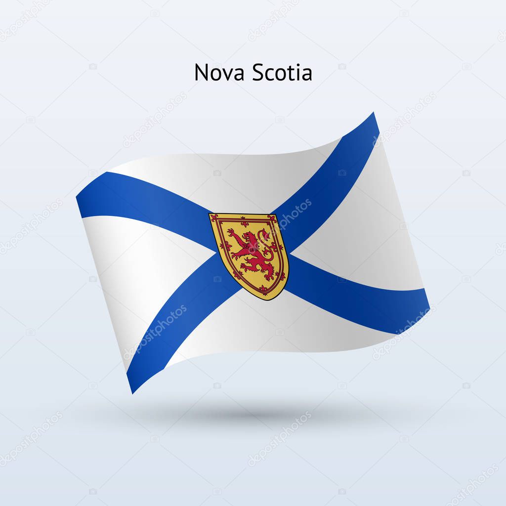 Canadian province of Nova Scotia flag waving form.