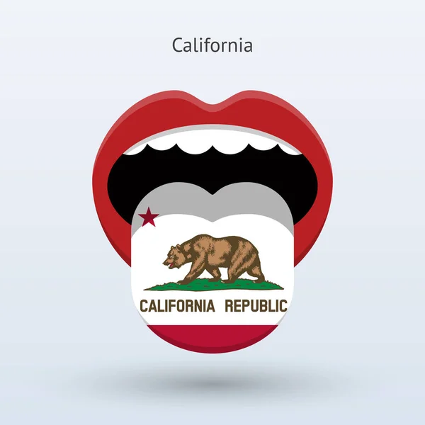 Vote électoral de la Californie. Bouche abstraite . — Image vectorielle