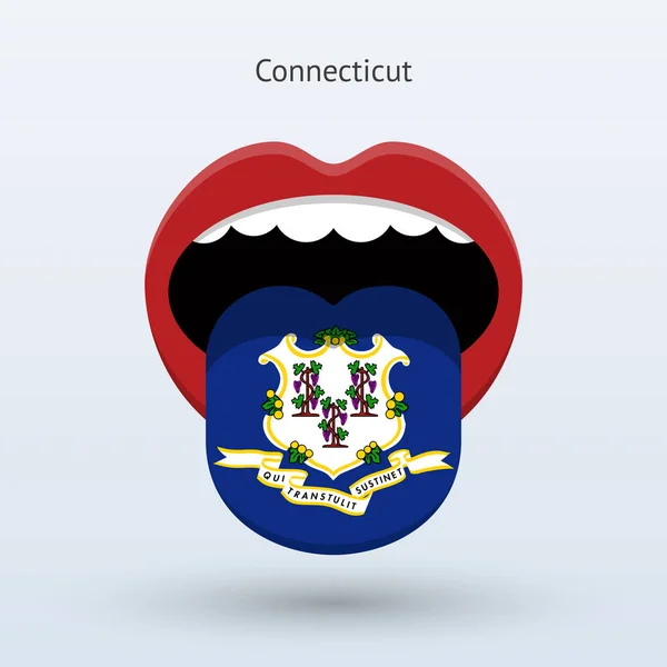 Voto electoral de Connecticut. Boca abstracta . — Archivo Imágenes Vectoriales