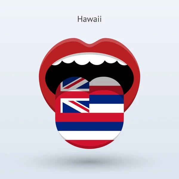 Voto electoral de Hawaii. Boca abstracta . — Vector de stock