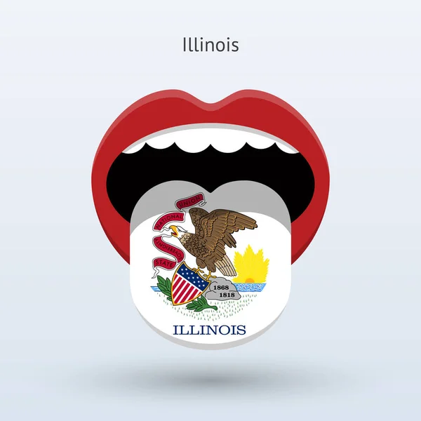 Electorale stemming van Illinois. Abstracte mond. — Stockvector