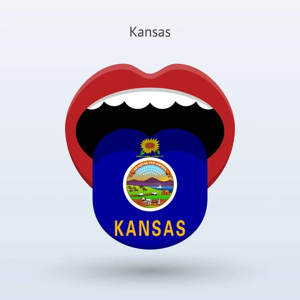 Избирательный голос Канзаса. Абстрактный рот . — стоковый вектор