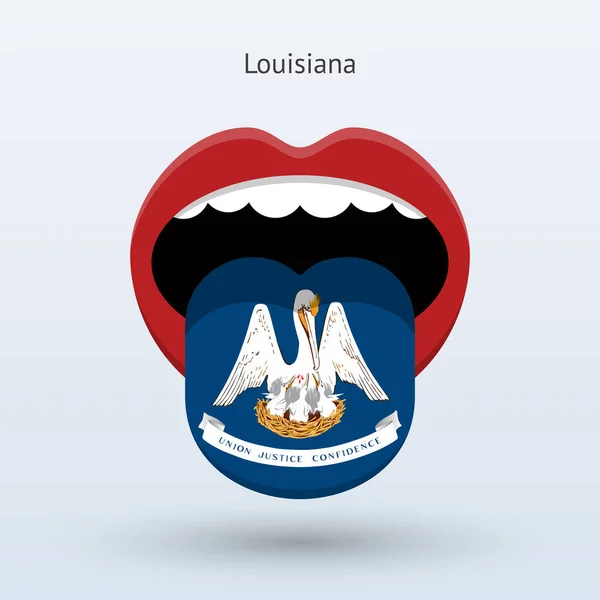 Voto elettorale della Louisiana. Bocca astratta . — Vettoriale Stock