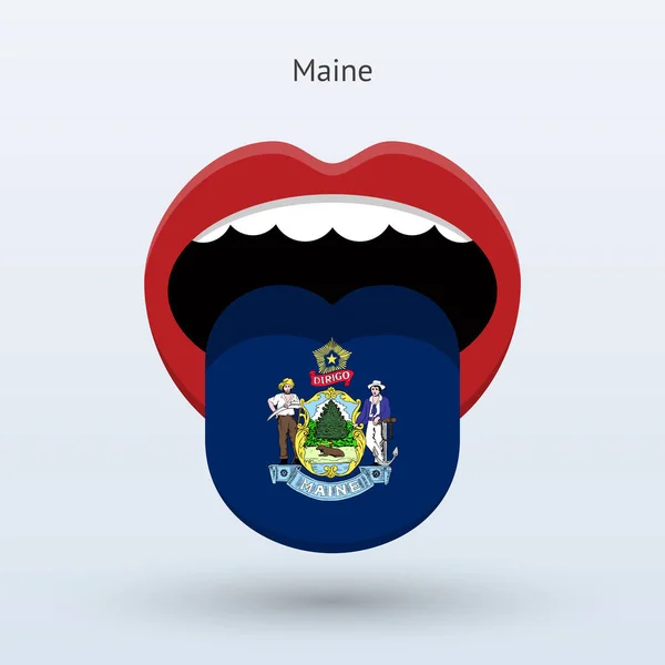 Voto electoral de Maine. Boca abstracta . — Archivo Imágenes Vectoriales